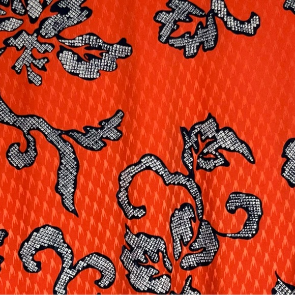 Chico’s Open Front Orange Black Graphic Print Kimono Jacket Size 1/Medium - Picture 8 of 9